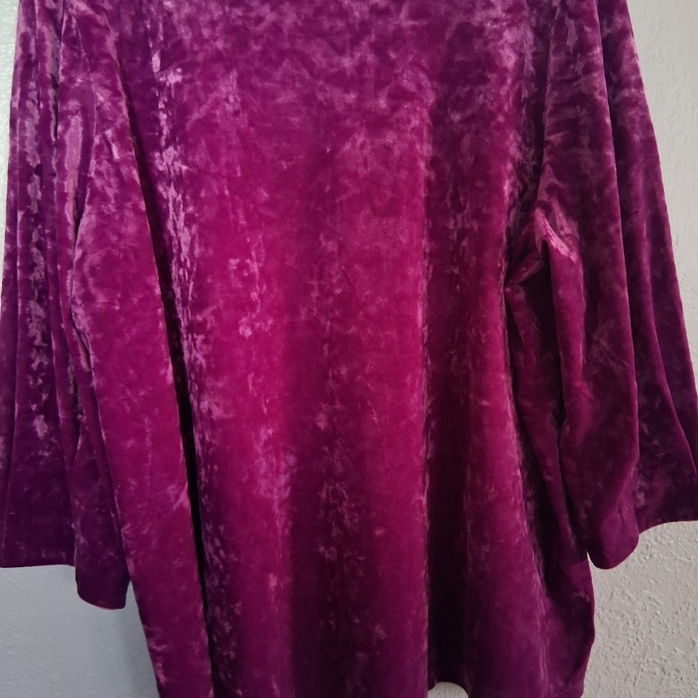 J Jill NWT Velvet 3/4 Sleeve Popover Top Sugarbeet 2X - Picture 3 of 7